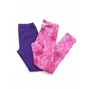 Members Mark Girls Patterned Leggings Purple Sparkles Pink Tie Dye Size 14/16